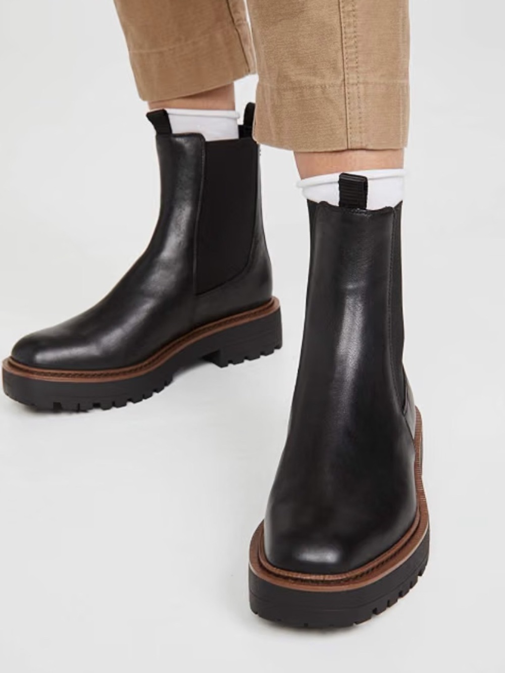 Sam Edelman Black Platform Chelsea Boots - Women's Leather Ankle Boots